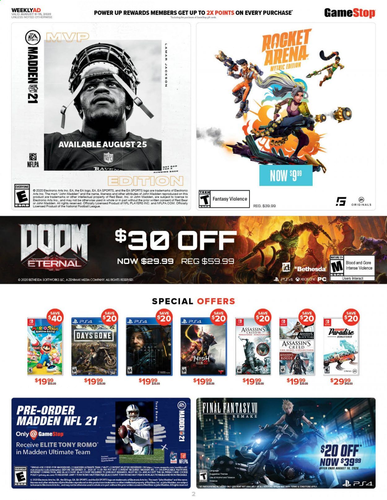 GameStop Weekly Ad August 9 to August 15