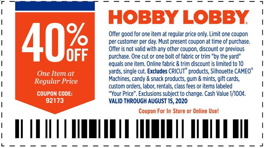 Hobby Lobby Weekly Ad August 9 to August 15