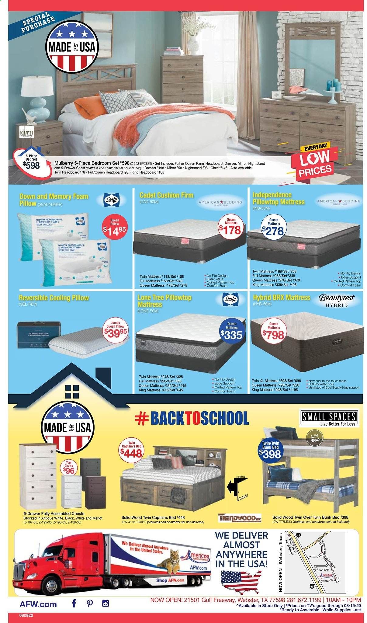 American Furniture Warehouse (TX) Weekly Ad August 9 to August 15