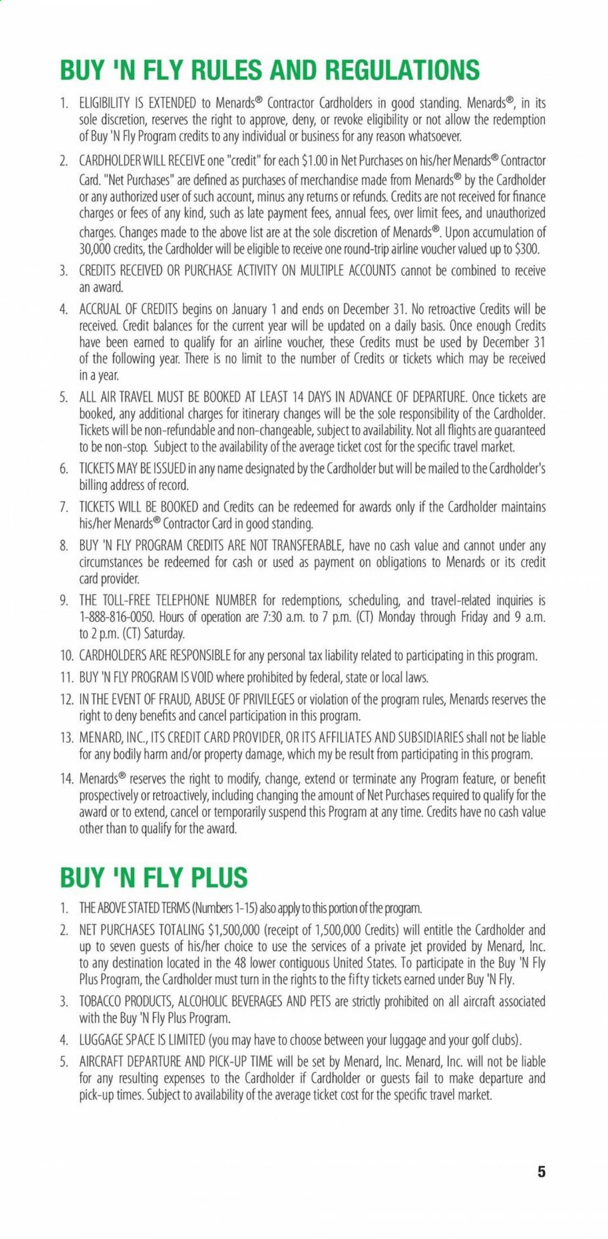 Menards Weekly Ad March 1 to December 31