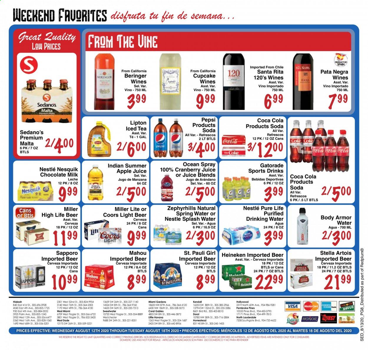 Sedano's Weekly Ad August 12 to August 18