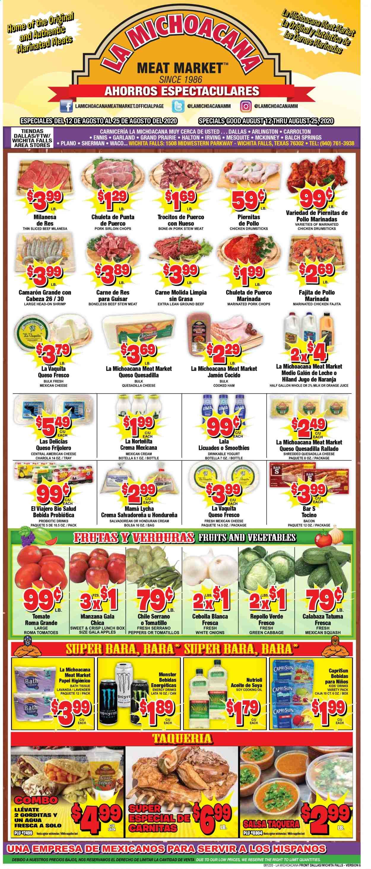 La Michoacana Meat Market Weekly Ad August 12 to August 25