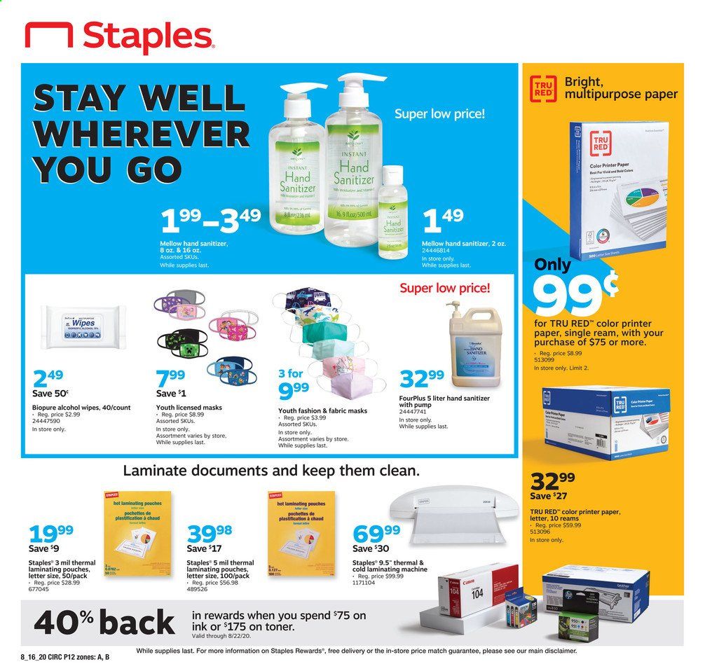 Staples Weekly Ad August 16 to August 22