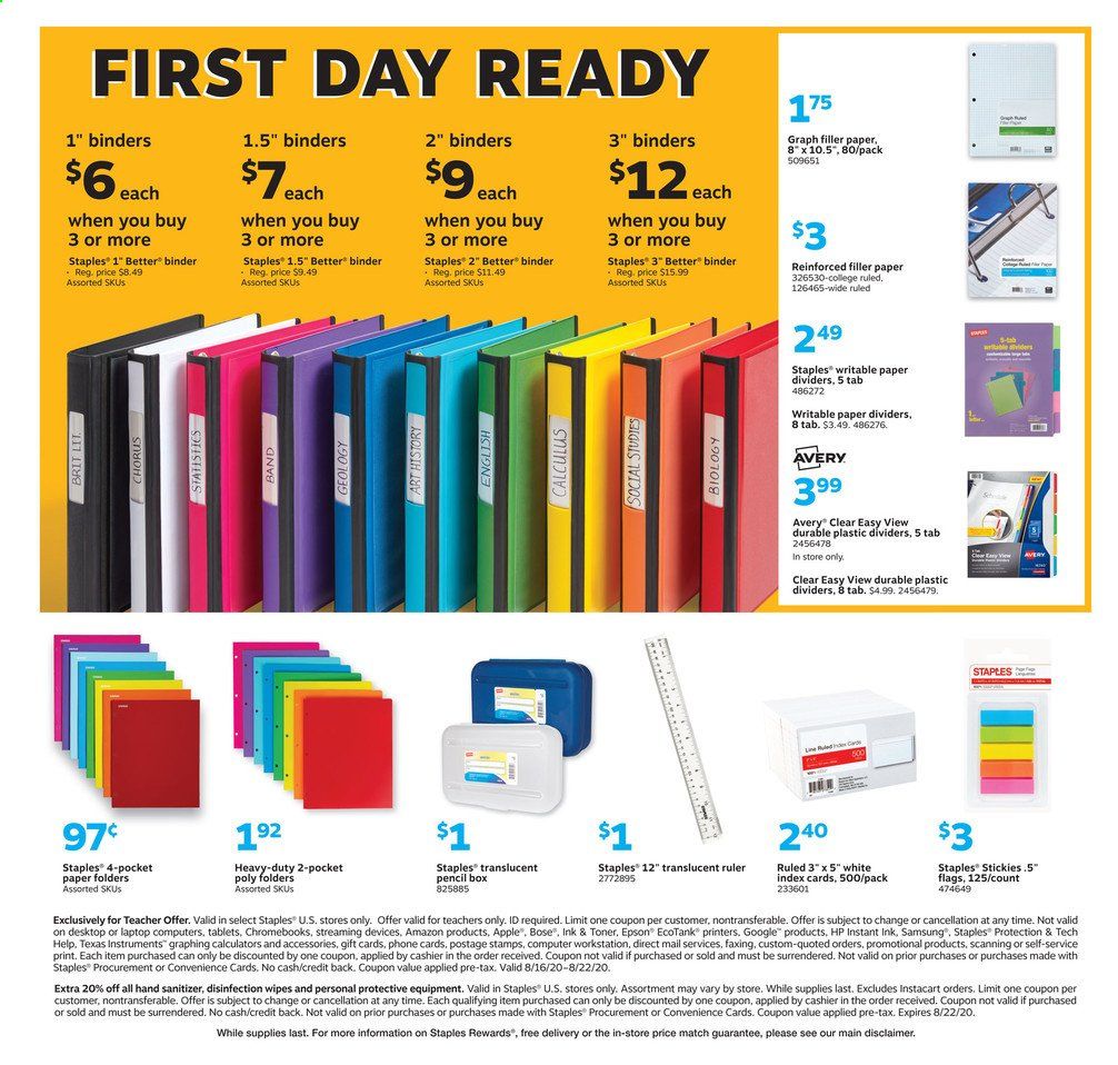 Staples Weekly Ad August 16 to August 22