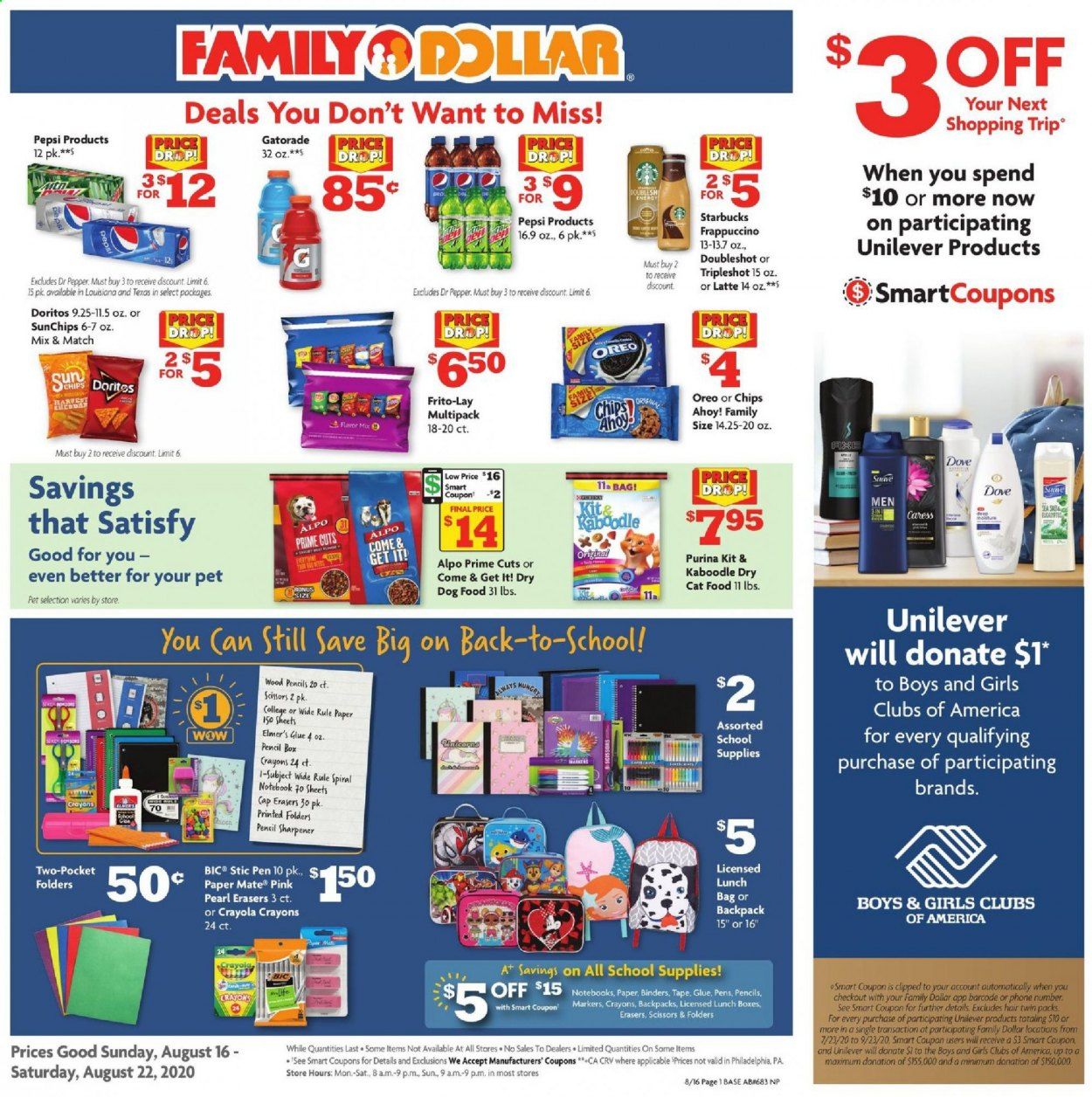 Family Dollar Weekly Ad August 16 to August 22