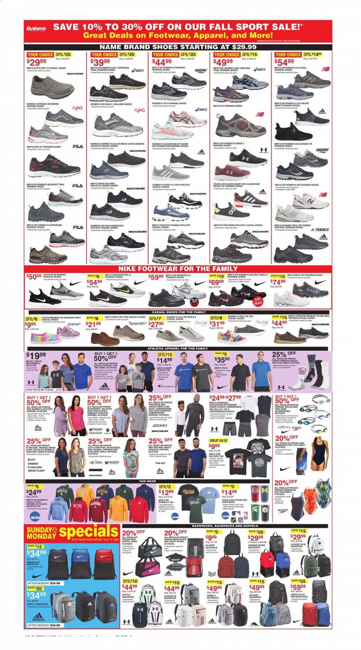Dunham's Sports Weekly Ad August 15 to August 20