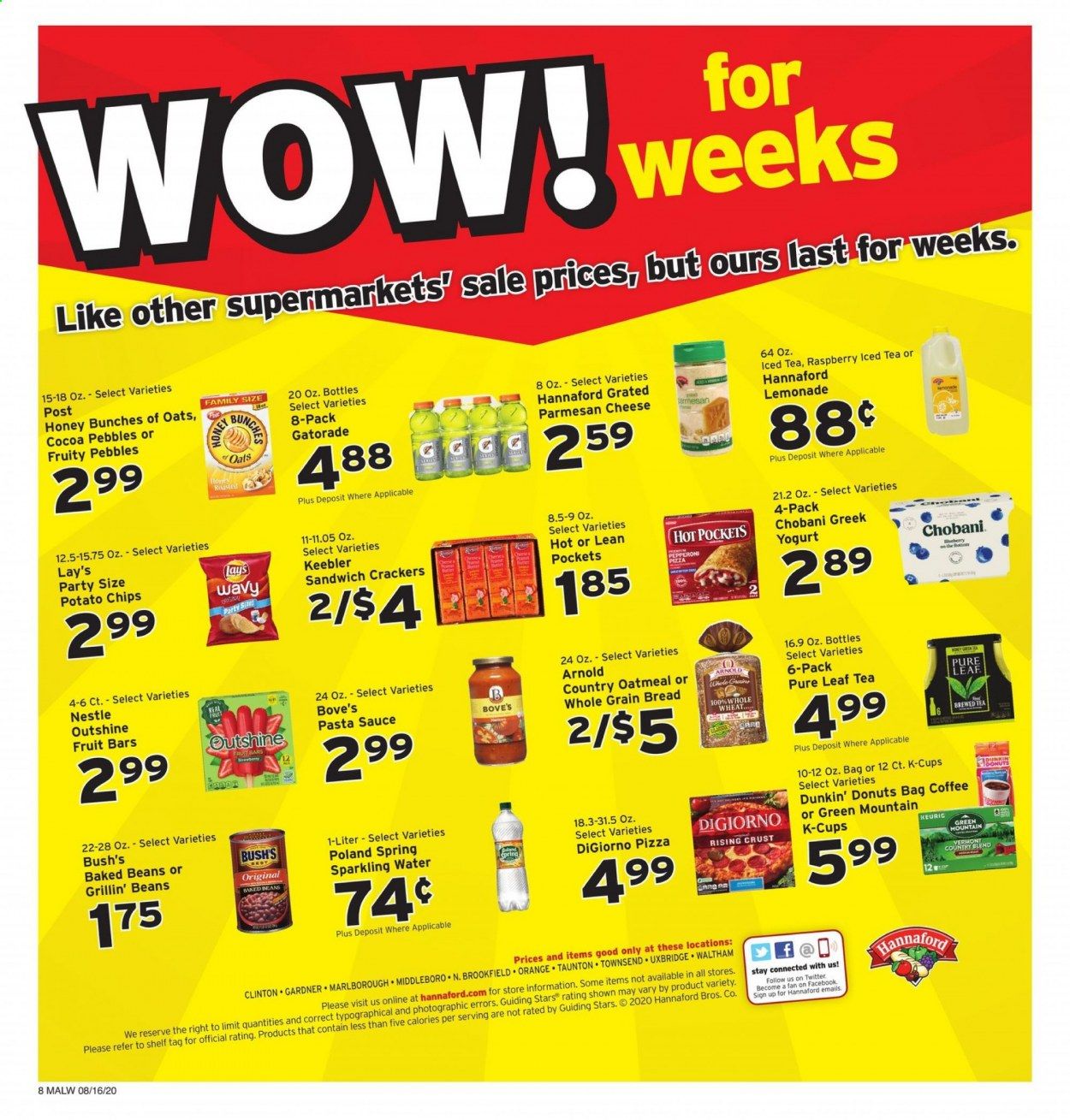 Hannaford (MA) Weekly Ad August 16 to August 22