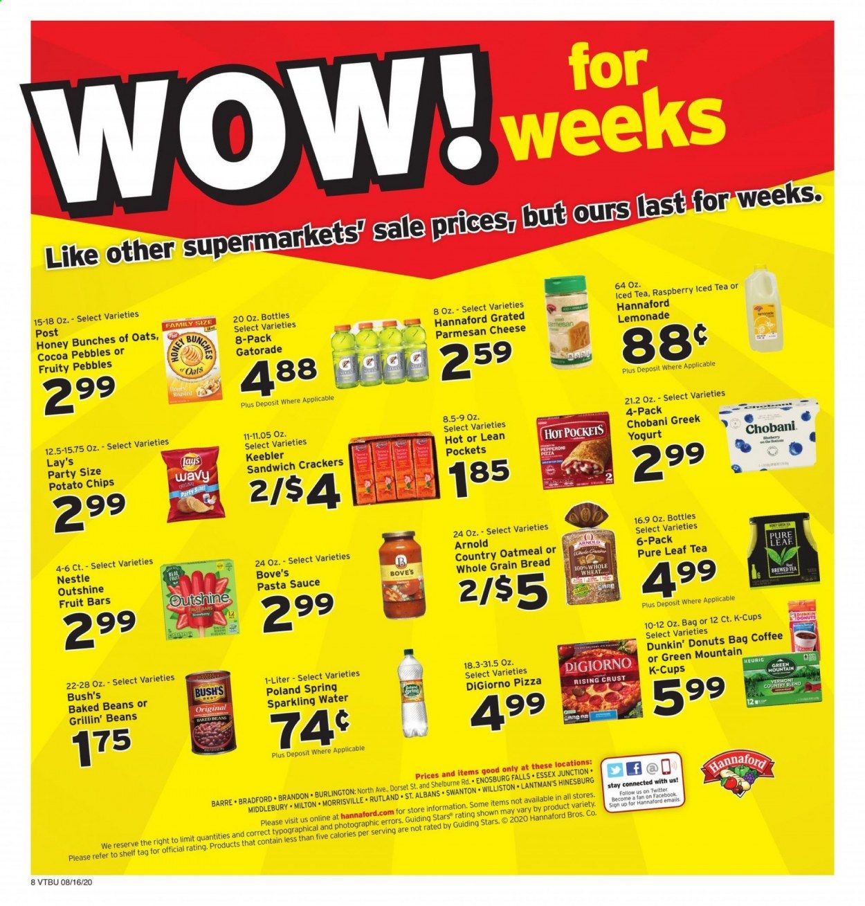 Hannaford (VT) Weekly Ad August 16 to August 22