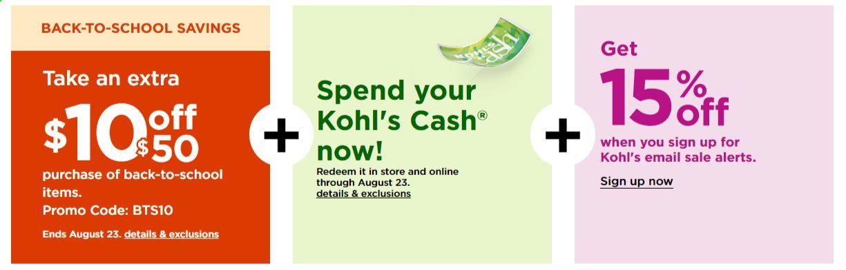 Kohl's Weekly Ad August 17 to August 23
