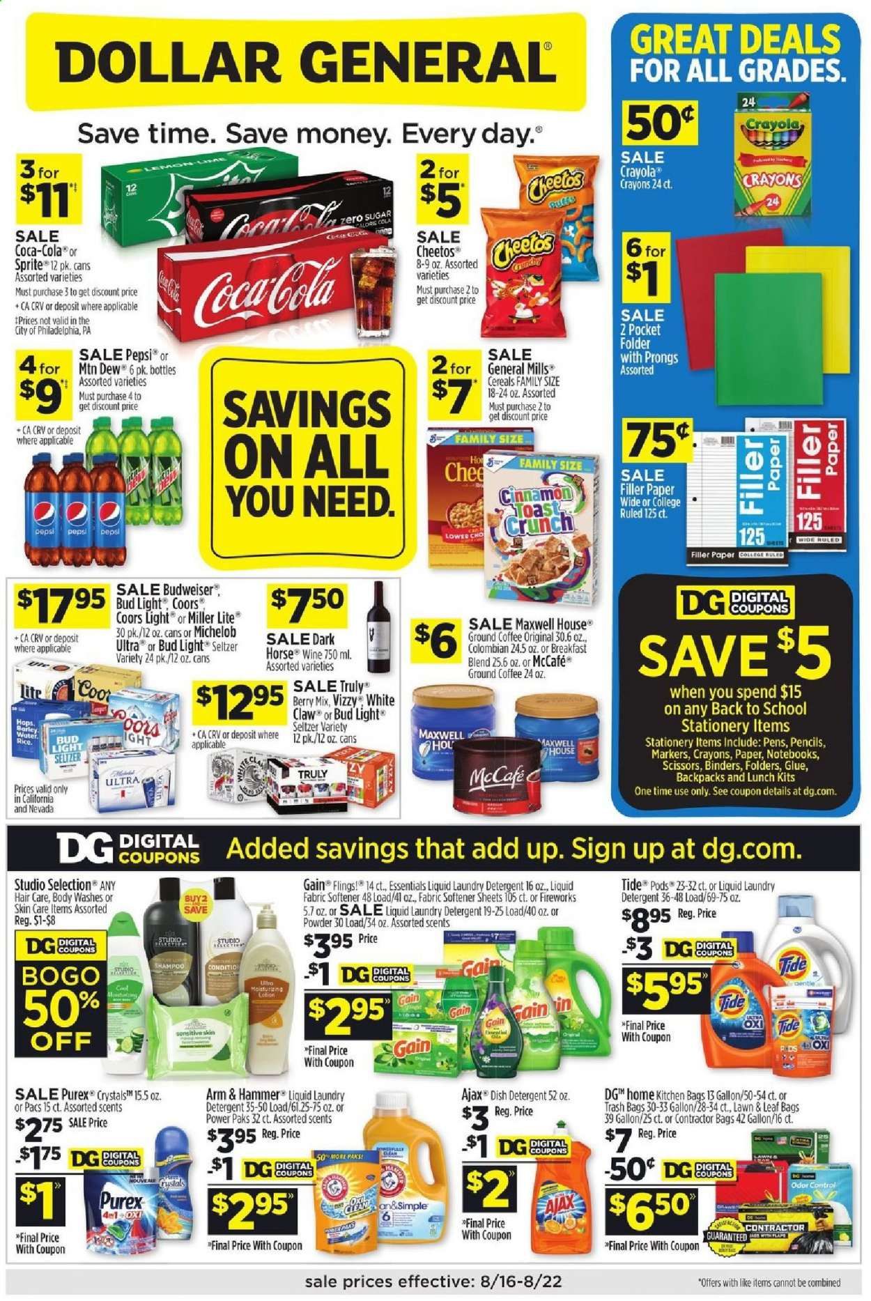 Dollar General Weekly Ad August 16 to August 22