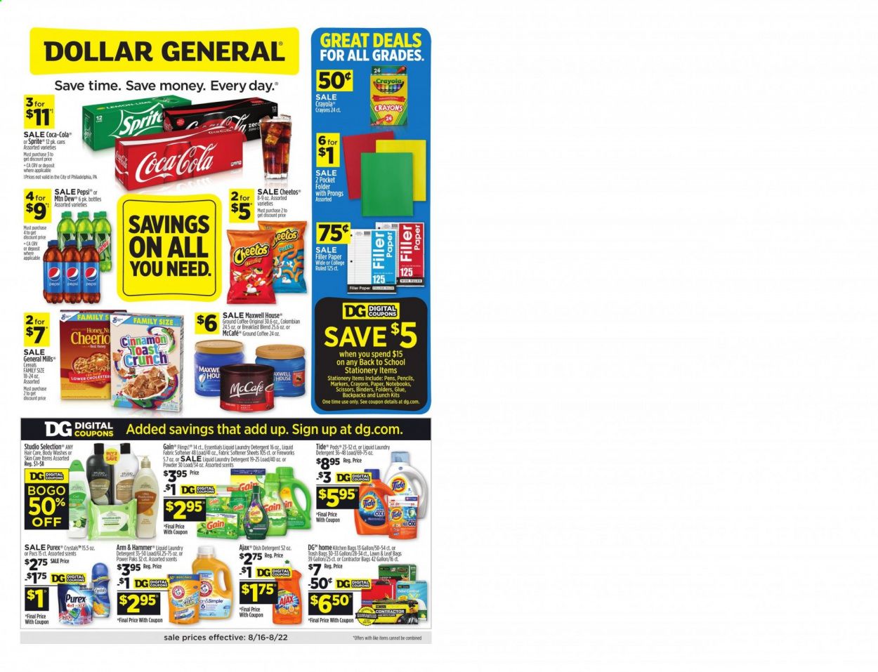 Dollar General (LA) Weekly Ad August 16 to August 22