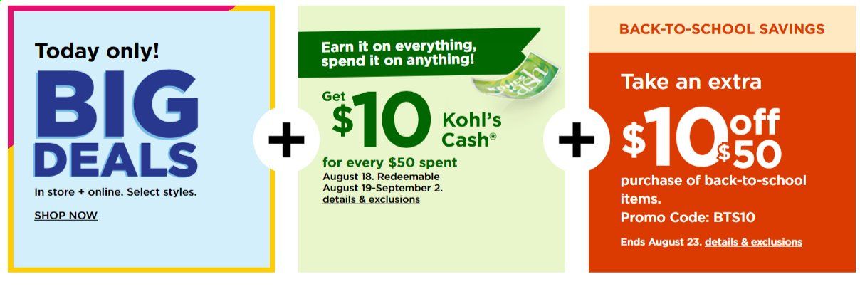 Kohl's Weekly Ad August 19 to August 23