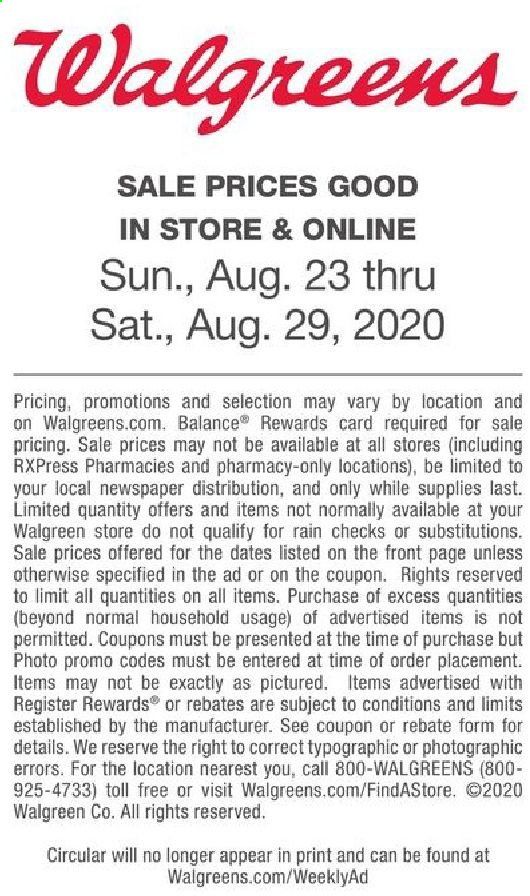 Walgreens Weekly Ad August 23 to August 29