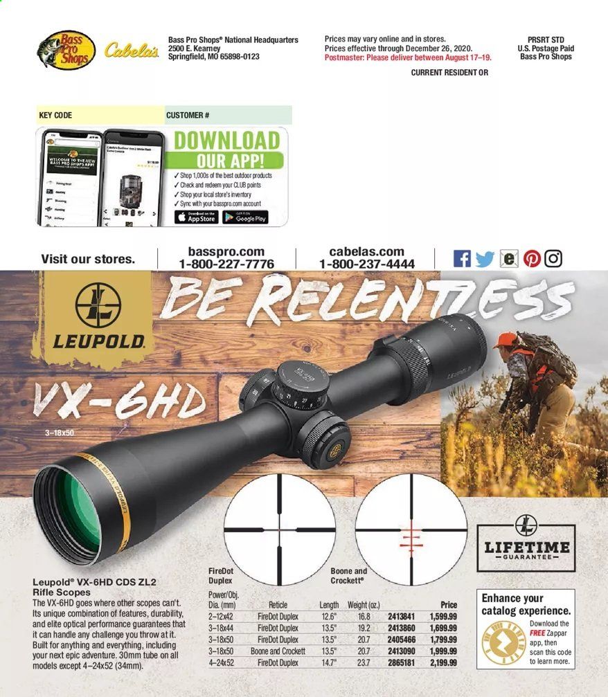 Bass Pro Shops Weekly Ad August 18 to December 26