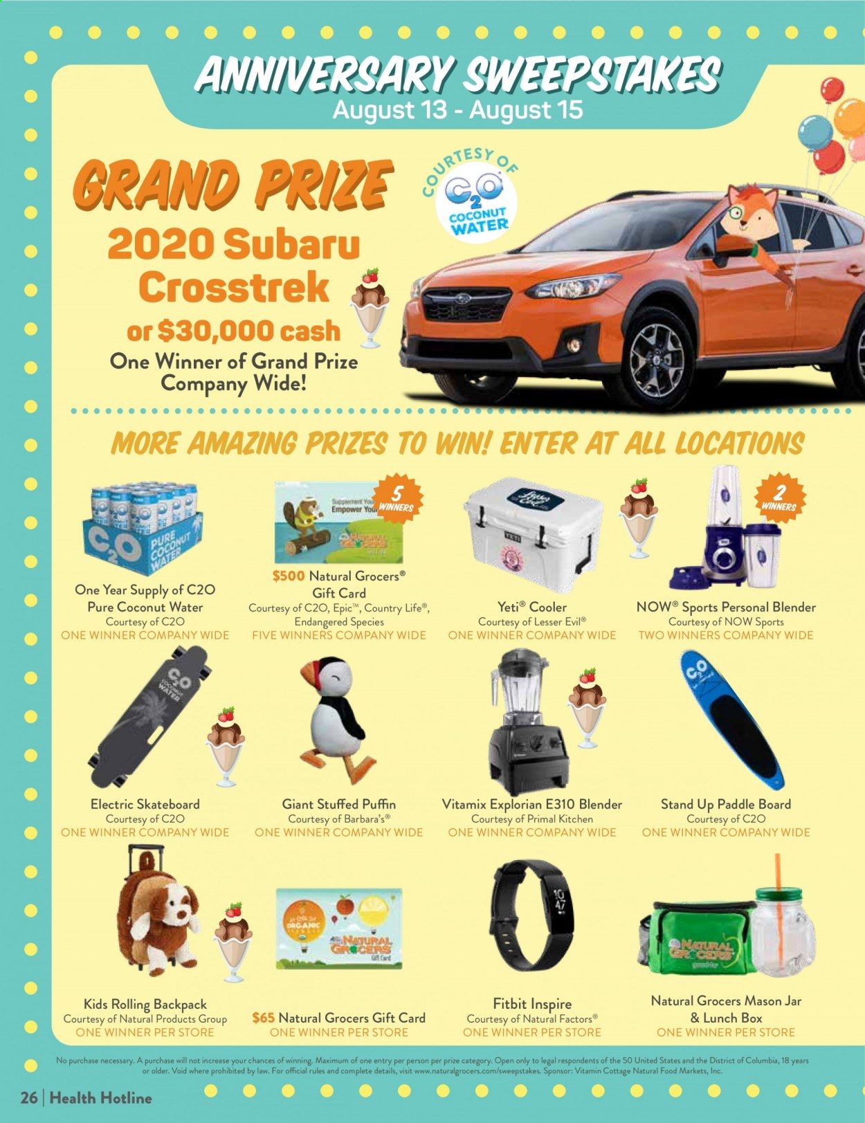 Natural Grocers Weekly Ad August 7 to August 29
