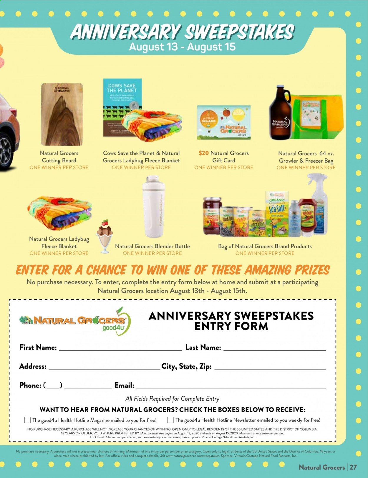 Natural Grocers Weekly Ad August 7 to August 29