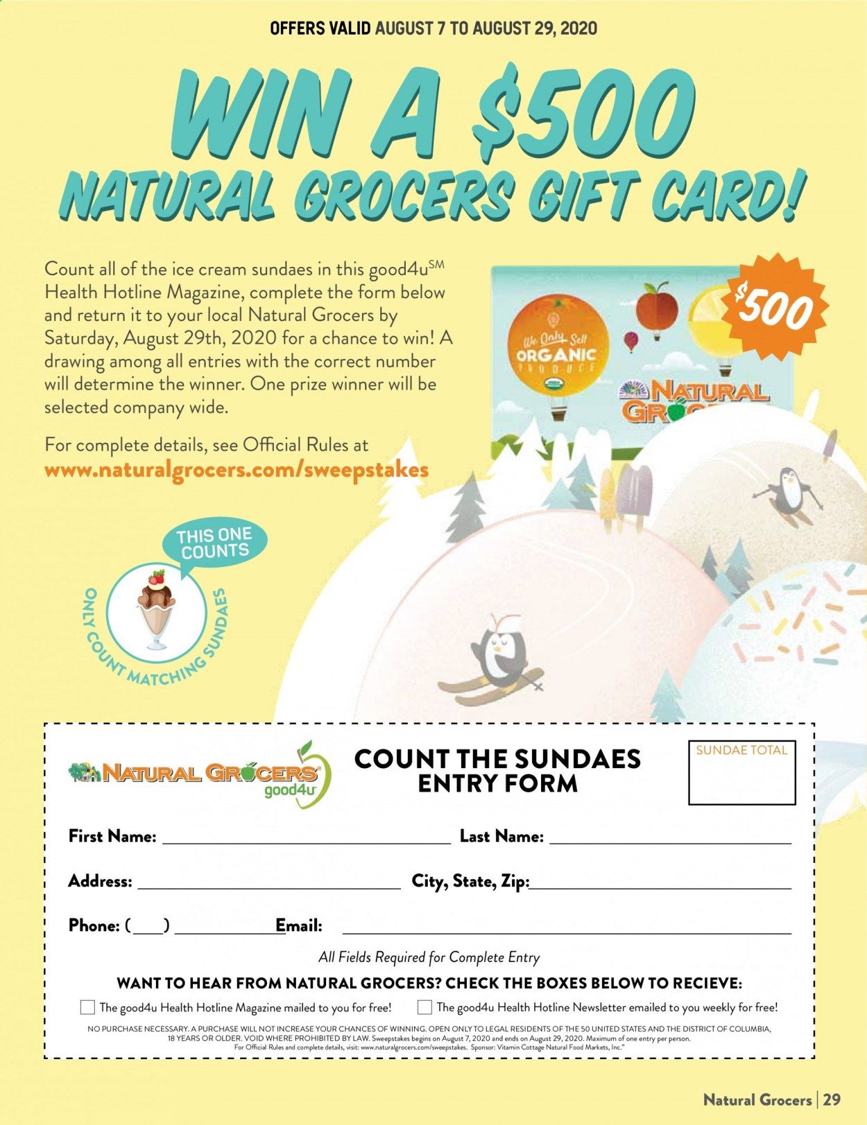 Natural Grocers Weekly Ad August 7 to August 29