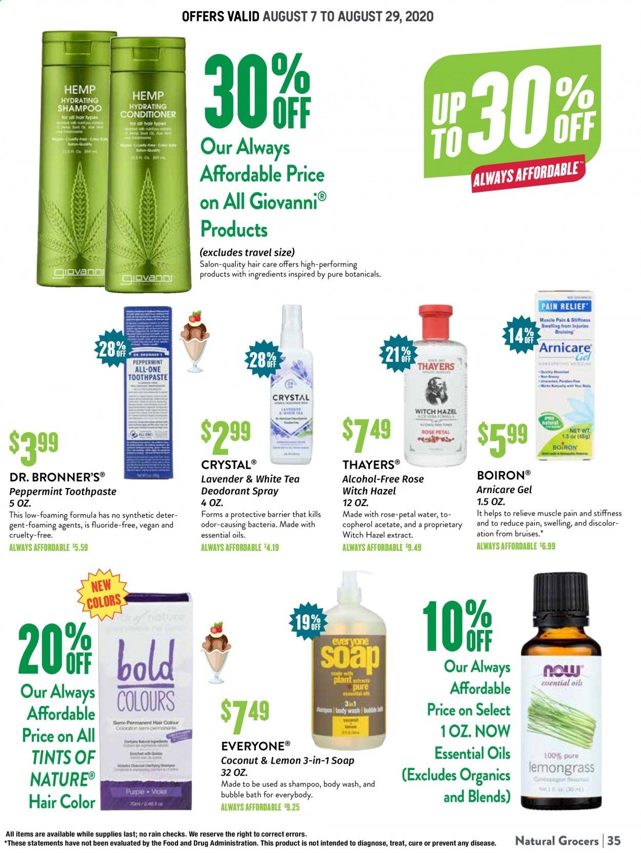 Natural Grocers Weekly Ad August 7 to August 29