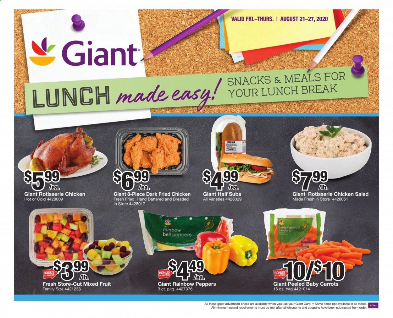 Giant Food Weekly Ad August 21 to August 27