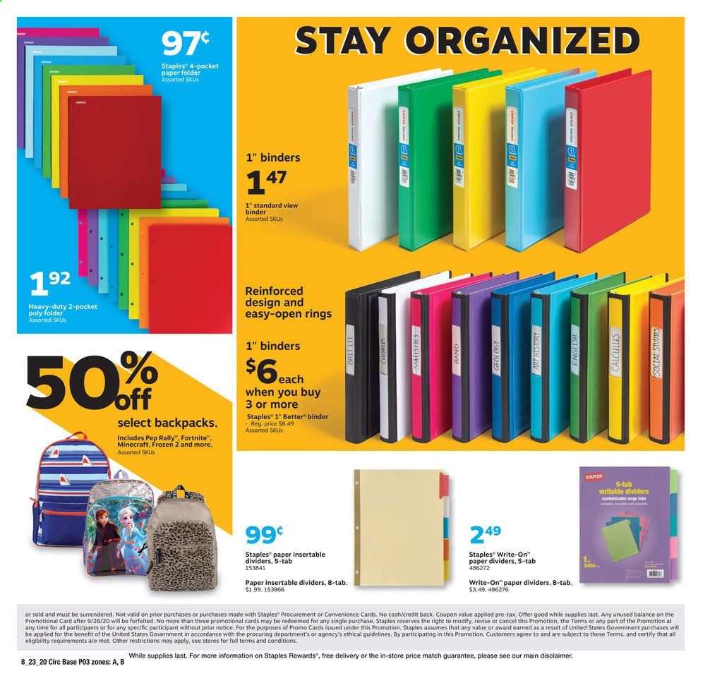 Staples Weekly Ad August 23 to August 29