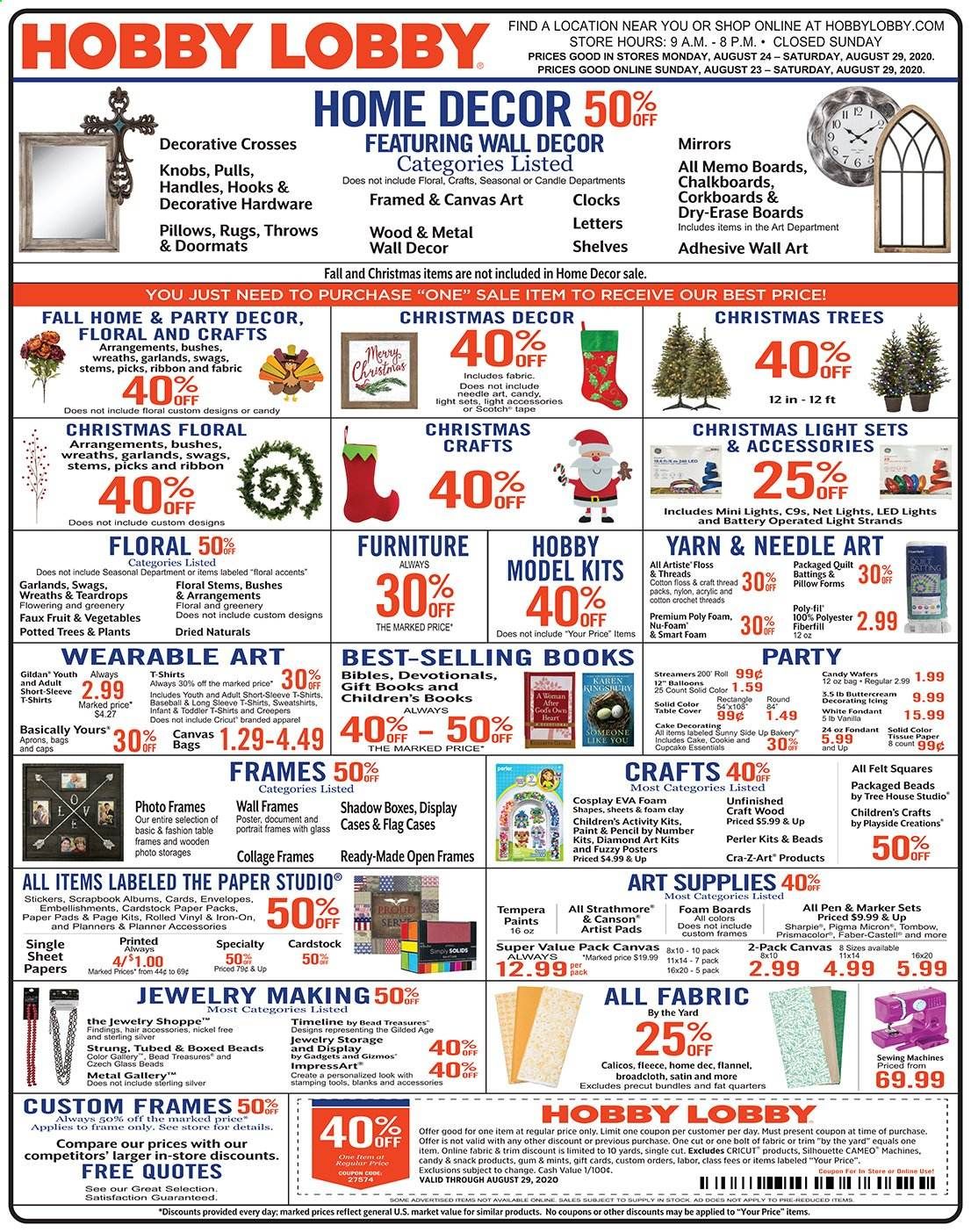 Hobby Lobby Weekly Ad August 23 to August 29