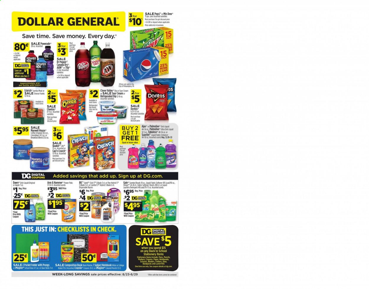 Dollar General (LA) Weekly Ad August 23 to August 29