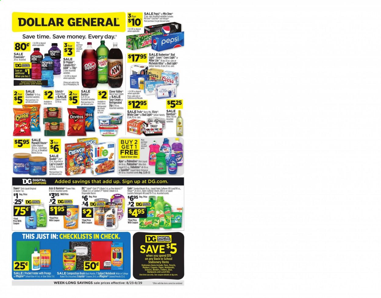 Dollar General (CA) Weekly Ad August 23 to August 29