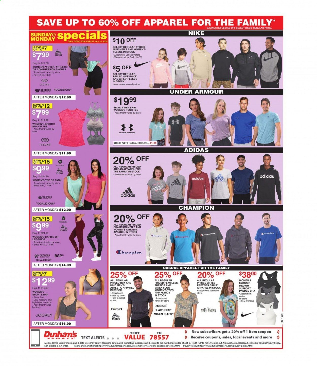 Dunham's Sports Weekly Ad August 22 to August 27