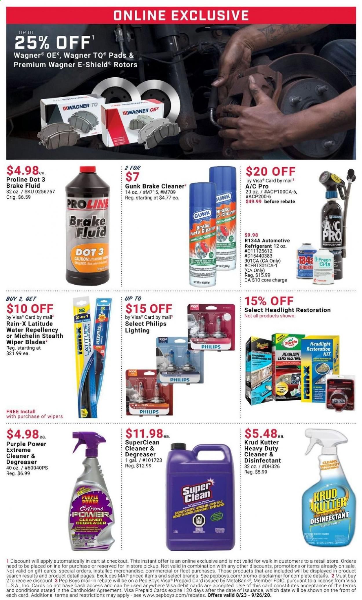 Pep Boys Weekly Ad August 23 to September 26