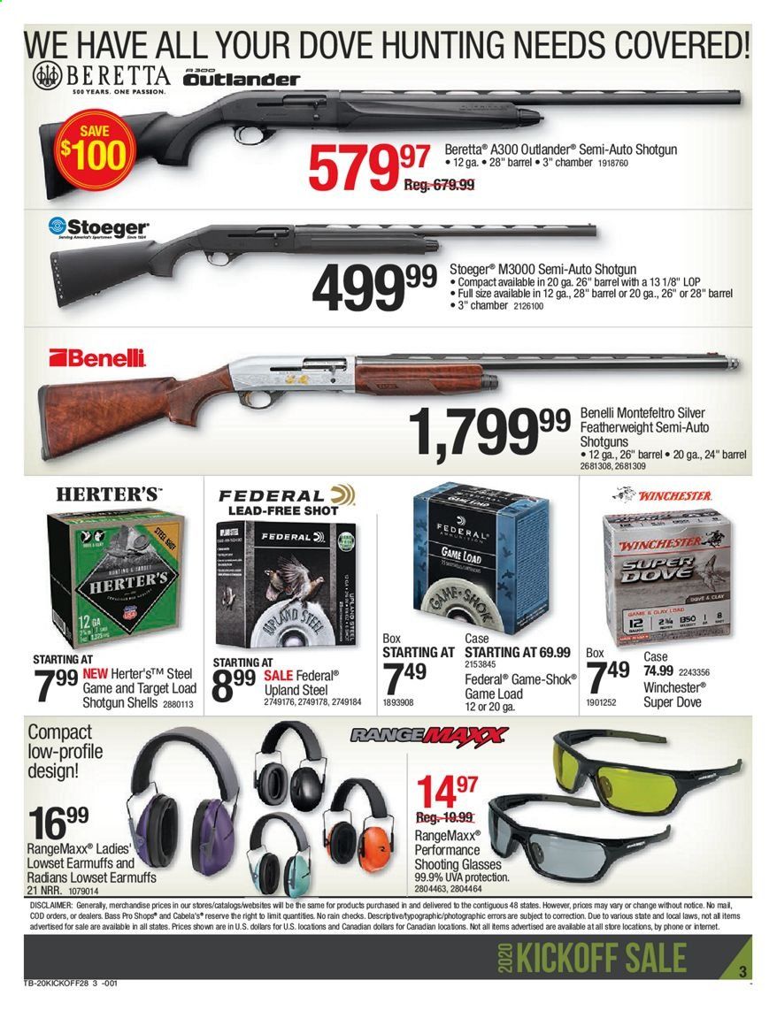 Cabela's Weekly Ad August 27 to September 9