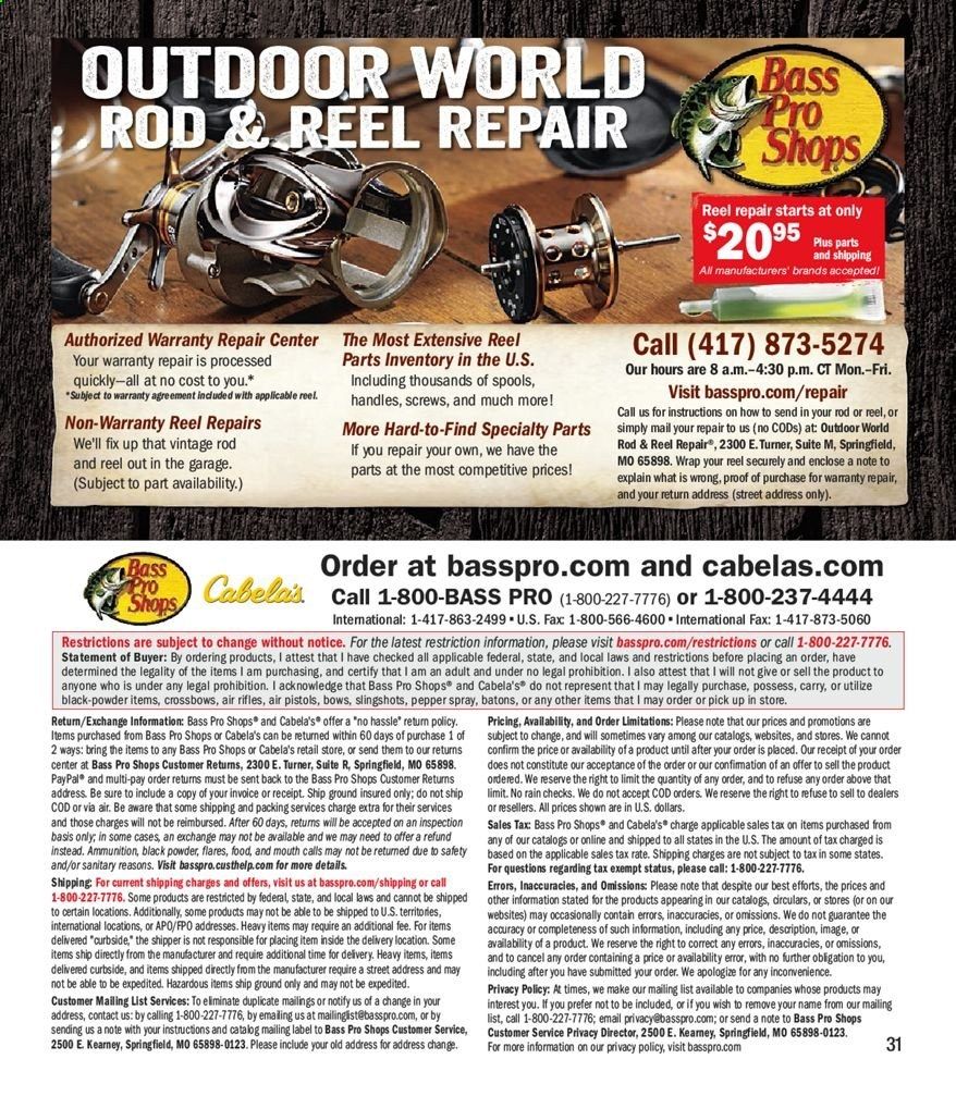 Bass Pro Shops Weekly Ad August 24 to December 26