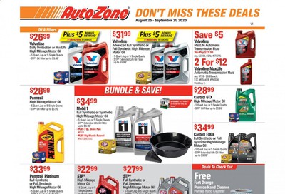 Autozone Weekly Ad August 25 to September 21