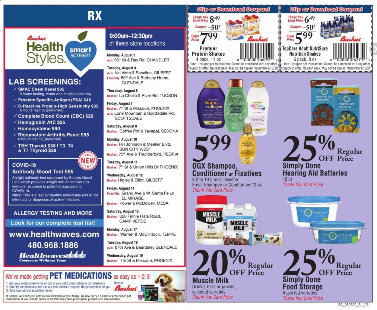 Bashas (AZ) Weekly Ad August 3 to September 2
