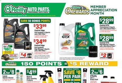 O'Reilly Auto Parts Weekly Ad August 26 to September 29