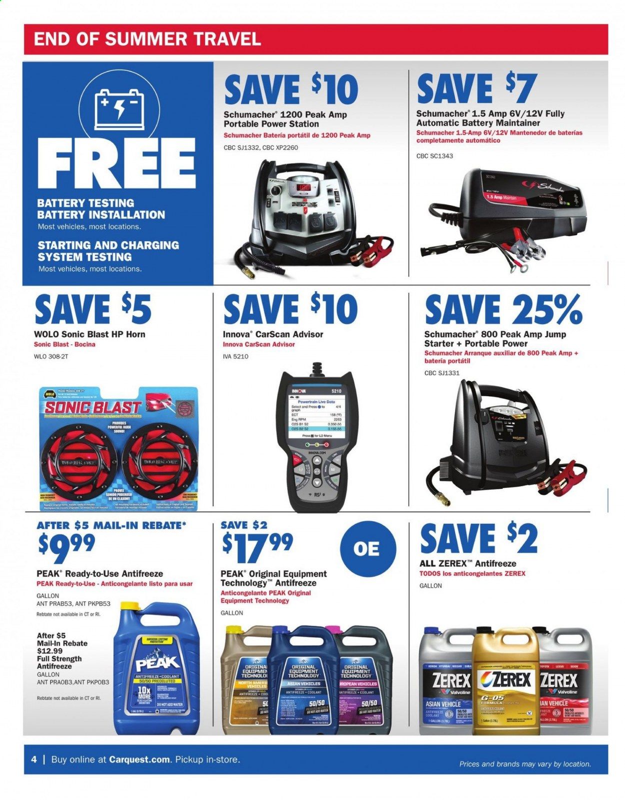 Advance Auto Parts Weekly Ad August 27 to September 30