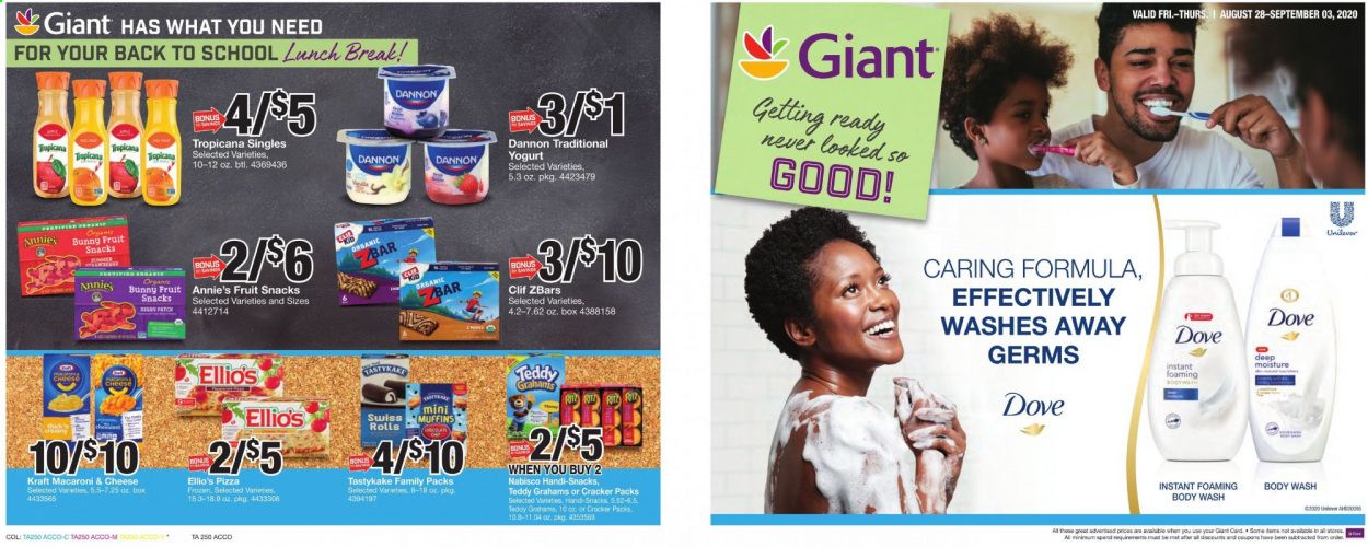Giant Food Weekly Ad August 28 to September 3