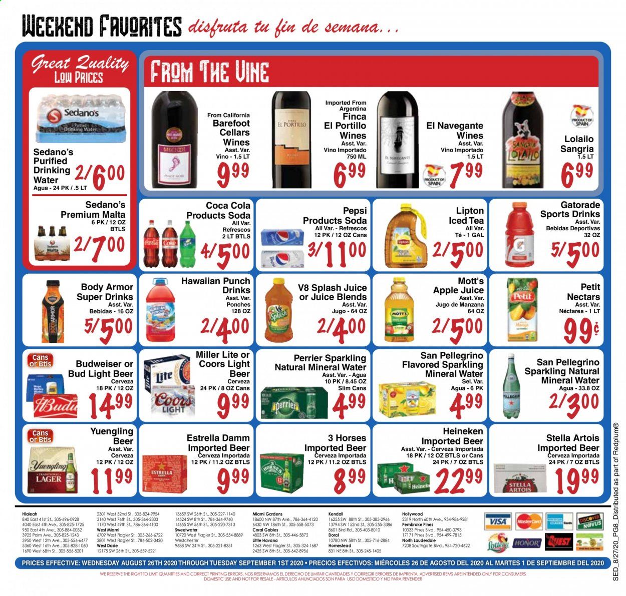 Sedano's Weekly Ad August 26 to September 1