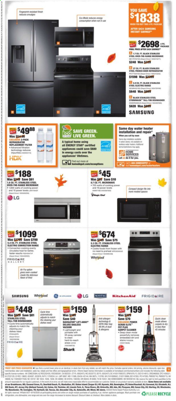 The Home Depot Weekly Ad August 27 to September 7