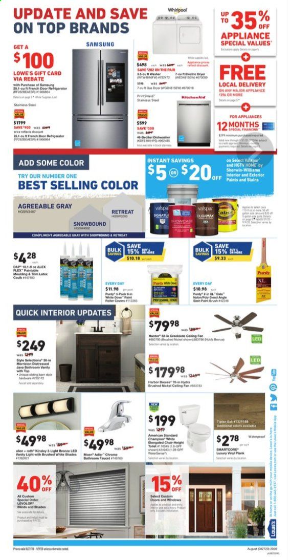 Lowe's Weekly Ad August 27 to September 9