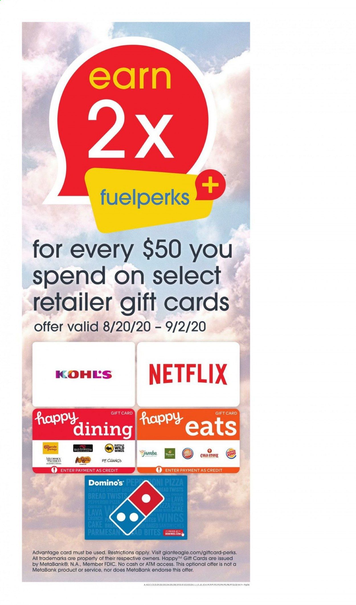 Giant Eagle (MD, PA) Weekly Ad August 27 to September 2