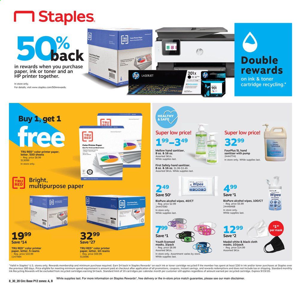 Staples Weekly Ad August 30 to September 5