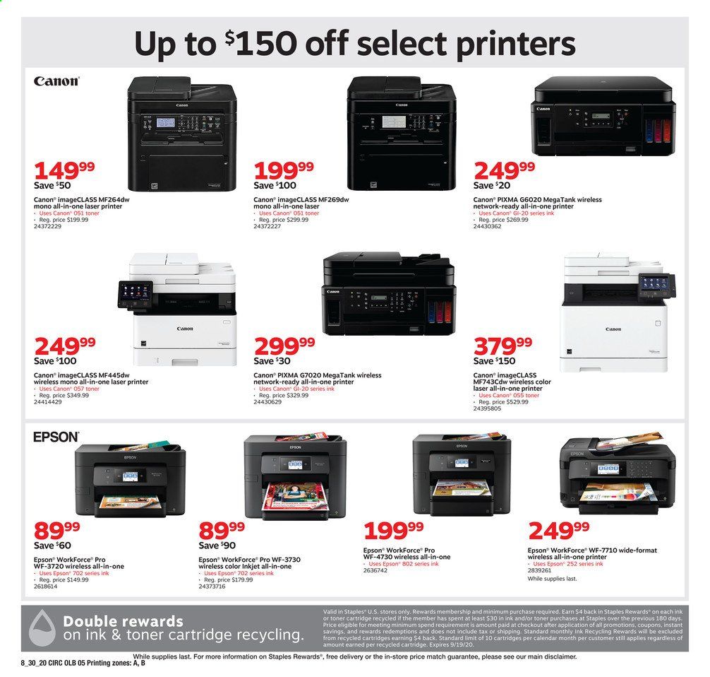 Staples Weekly Ad August 30 to September 5