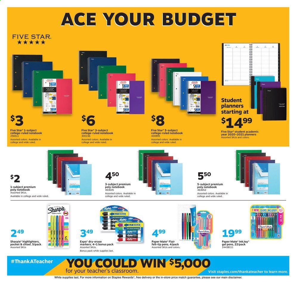 Staples Weekly Ad August 30 to September 5