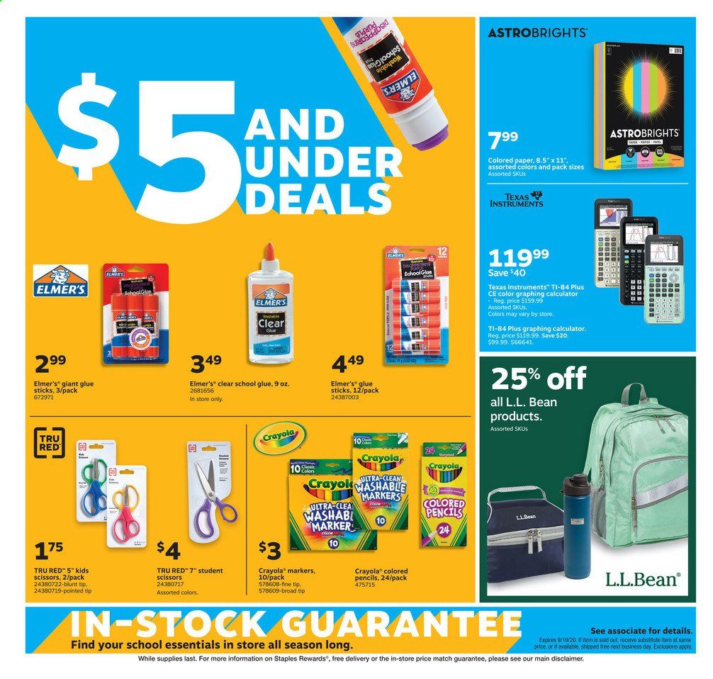 Staples Weekly Ad August 30 to September 5