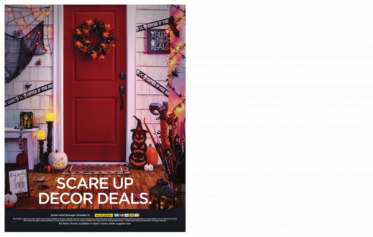Dollar General Weekly Ad August 28 to October 31