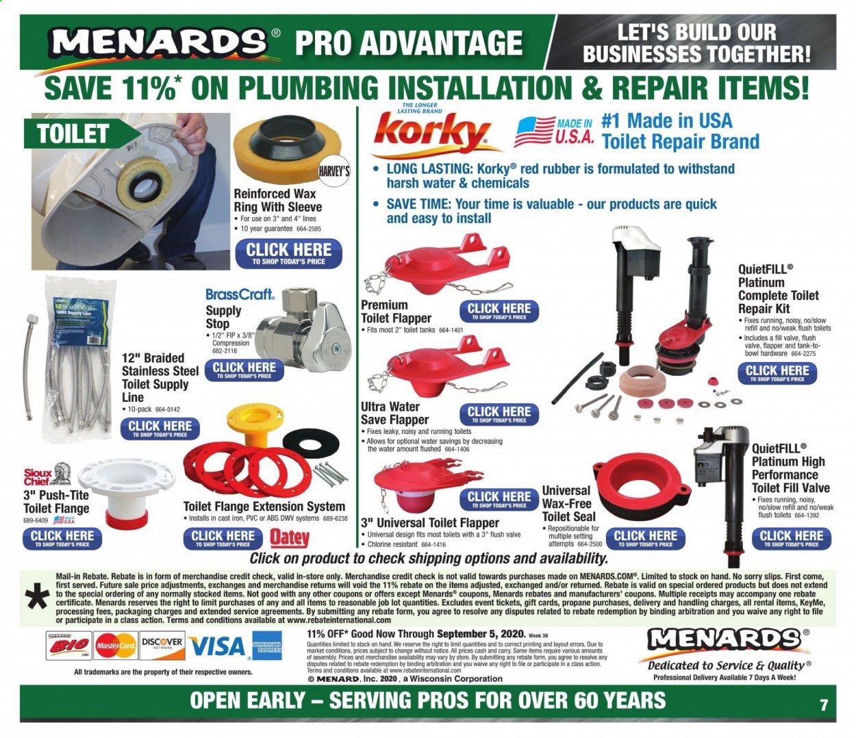 Menards Weekly Ad August 30 to September 5