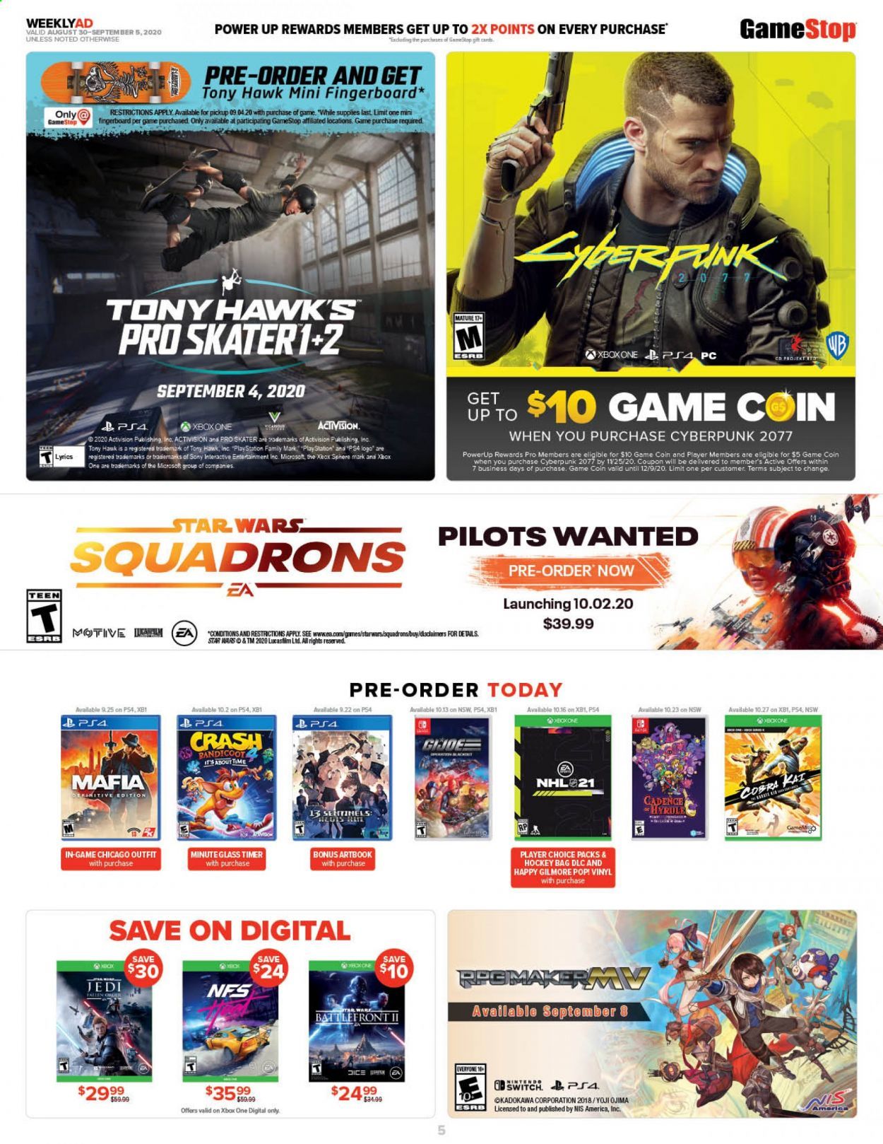 GameStop Weekly Ad August 30 to September 5