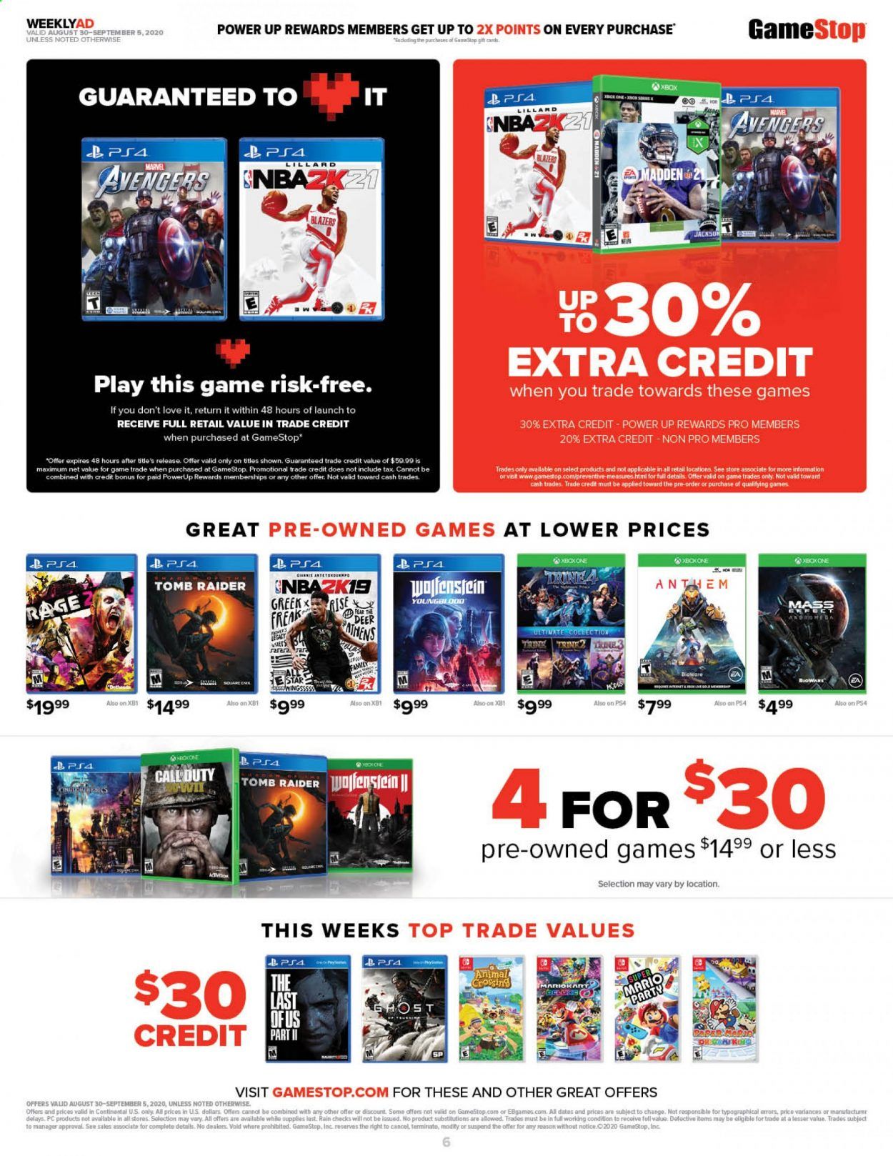GameStop Weekly Ad August 30 to September 5