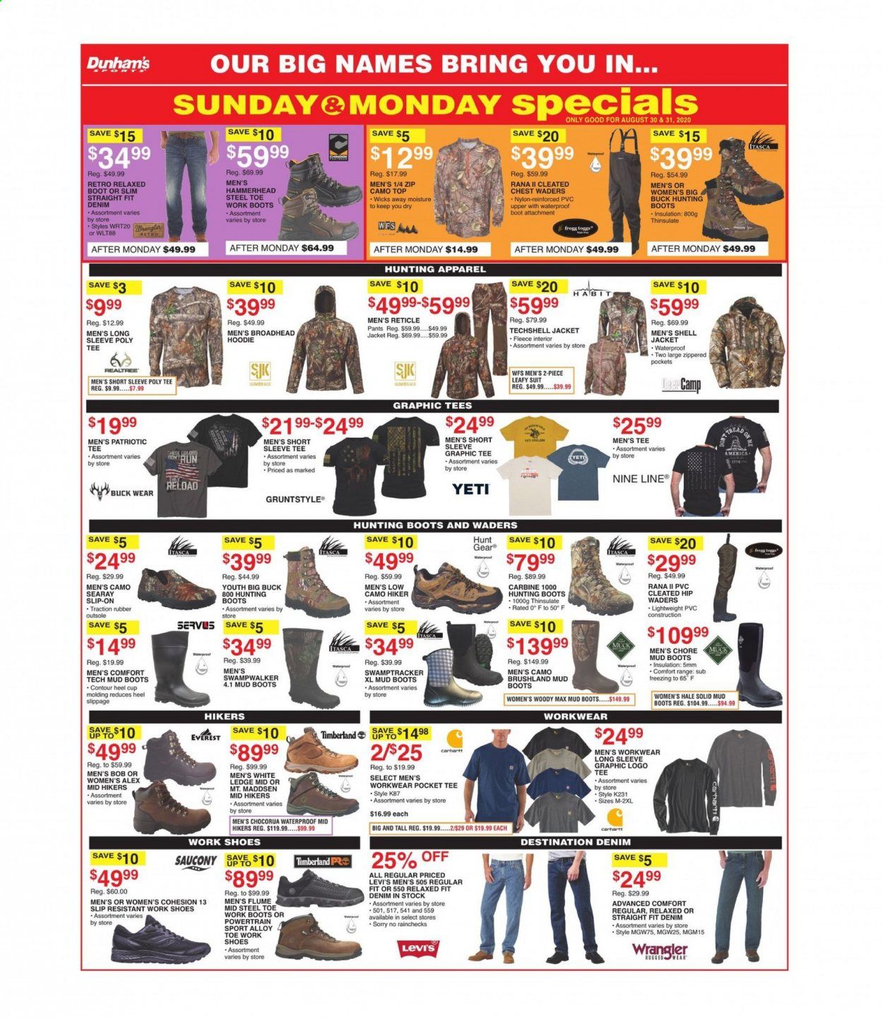 Dunham's Sports Weekly Ad August 29 to September 3