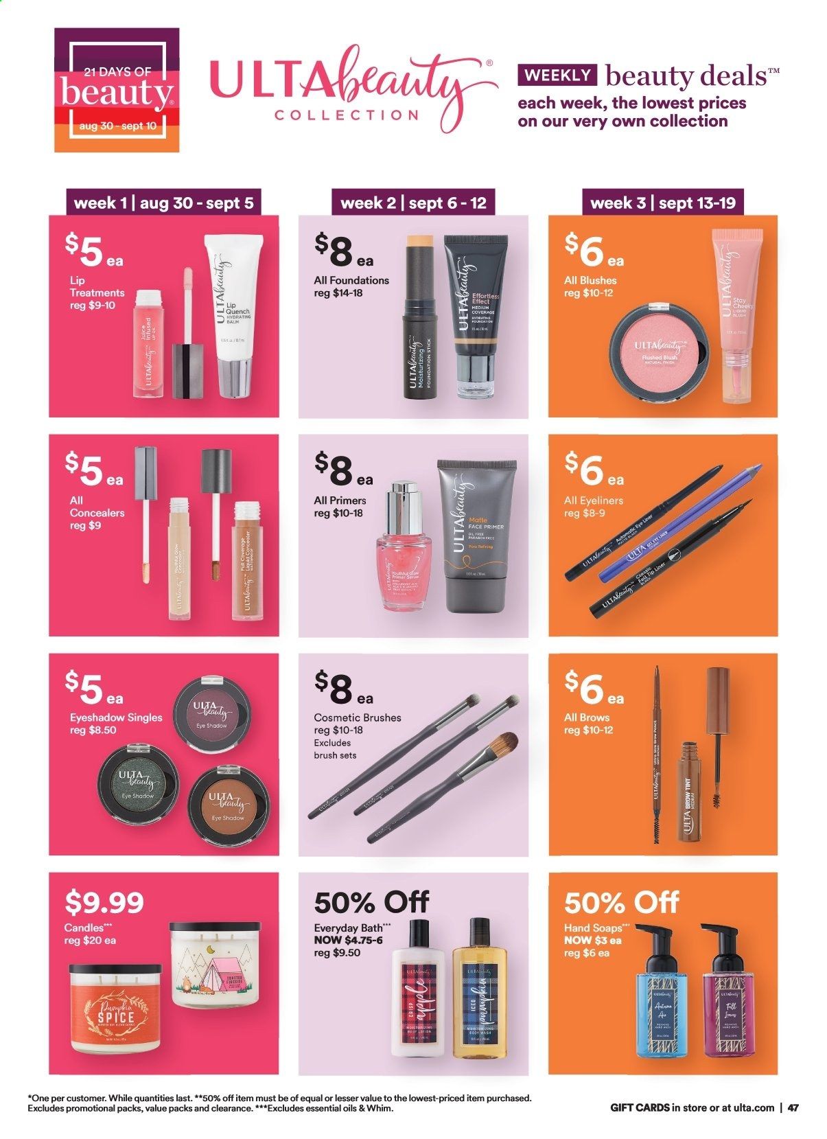 Ulta Beauty Weekly Ad August 30 to September 19